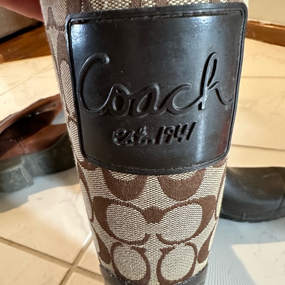 Coach C Pattern Rain Boots Size 9 - Picture 1 of 3